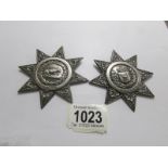 2 silver badges for The Ancient Order of Foresters, hall marked Hilliard & Thomason,