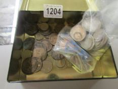 A collection of coins including Victorian and later silver coins, 3 crowns etc.