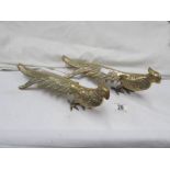 A pair of brass pheasants.