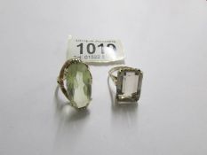 A 9ct gold ring set clear stone, hall marked London 1965,