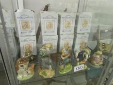 9 boxed Royal Albert Beatrix Potter figurines including John Joiner, Old Mr Bonner and old Mr Brown.