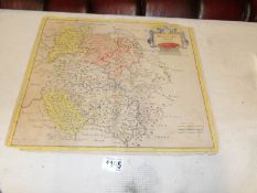 A 1695 coloured map of Herefordshire. Reference copy by Morden.