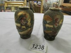 A pair of signed Satsuma vases.
