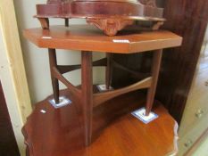 An octagonal teak coffee table with G-Plan, High Wycombe gold label to underside.
