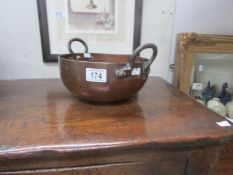 A 19th century copper bowl,