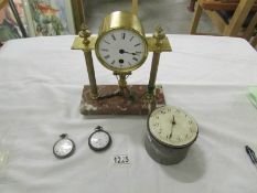 A French Echappement Brevent clock with cherub pendulum a/f,