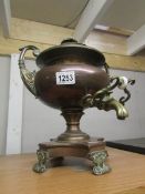 A Georgian copper samovar.