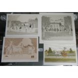 A collection of 4 prints after Vincent Haddelsey (1934-2010) - Horse Paddock, Horsed being examined,