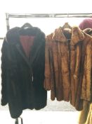 2 fur jackets,