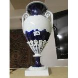 A large 19th century Royal Worcester Flight Barr blue and white vase, a/f.