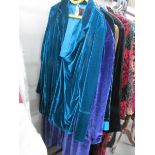 8 ex stock/new velvet style evening/day jackets, various sizes, lengths, styles and colours.