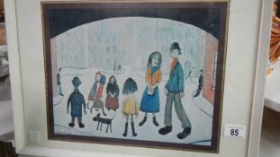 A framed and glazed L S Lowry print.