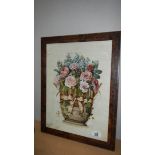 A framed and glazed floral study.