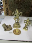 4 Indian brass and other metal deity figures.