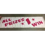 4 'All Prizes 1 Win' stall banners