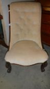 A mahogany framed ladies chair