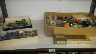 A quantity of metal and plastic figures including Britain's etc.