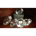 6 large cut crystal paperweights?