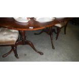 A Victorian mahogany 3 piece D end table