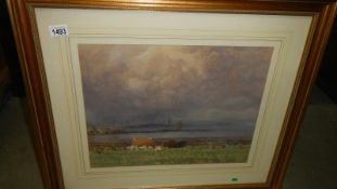 A Docharty Alexander Brownie (Scottish 1862-1940) excellent estuary scene watercolour,