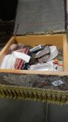 A sewing box and contents.