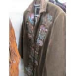 4 embroidered jackets, 3 cord, 1 Monsoon, various sizes and styles.