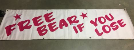 4 'Free Bear If You Lose' stall banners