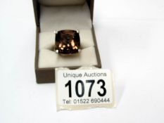 A Mischa by Design 16ct smoky quartz/silver ring.