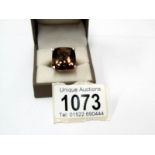 A Mischa by Design 16ct smoky quartz/silver ring.