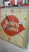 A retro American Dairy Queen clock A/F