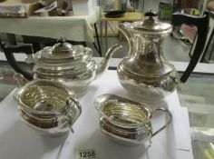 A Hall marked silver four piece tea set by Viner's Ltd (Emile Viner) Sheffield comprising teapot