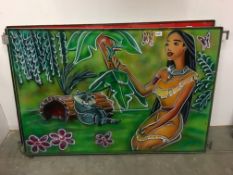 A Disney artwork panel (Pocahontas & Meeko)