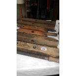 3 antique/vintage wooden carpentry cramps/clamps, 12",