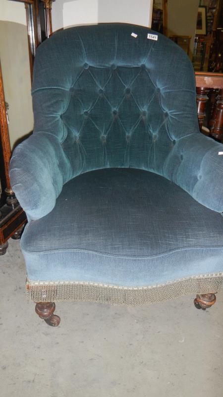 A turquois armchair