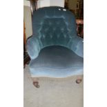 A turquois armchair
