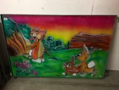 A Disney artwork panel (Bambi Rabbits)