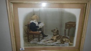 A framed and glazed print entitled 'The Young Artist'.