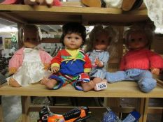 4 vintage Tiny Tears and Tiny Tim dolls.