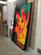 A large flame panel.