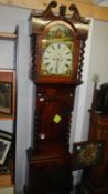 A Victorian mahogany 8 day long case clock with date & second s dials by James duncan of Dumfries,