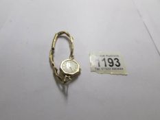 A Rotary 9ct gold ladies wrist watch on 9ct gold bracelet.