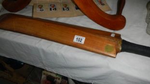 A vintage cricket bat.