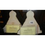 2 items of stone from Lincoln Cathedral with certificates.