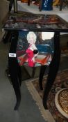 A side cabinet depicting Marilyn Monroe.