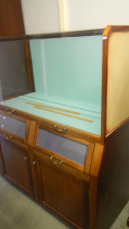 A mahogany framed display cabinet