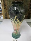 A tall Moorcroft vase.