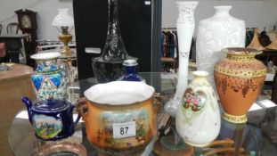 A mixed lot of vases etc.