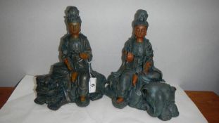 A pair of Indian Deity figures A/F