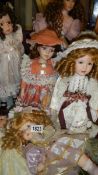 A quantity of modern dolls.