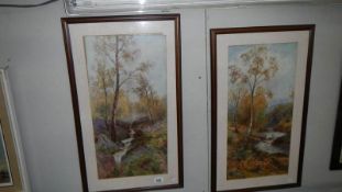 A pair of framed and glazed rural scene watercolours.